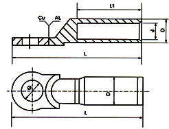 自锁式尼龙扎带厂家推荐_DTL-2 高压铜管裸端子外形图